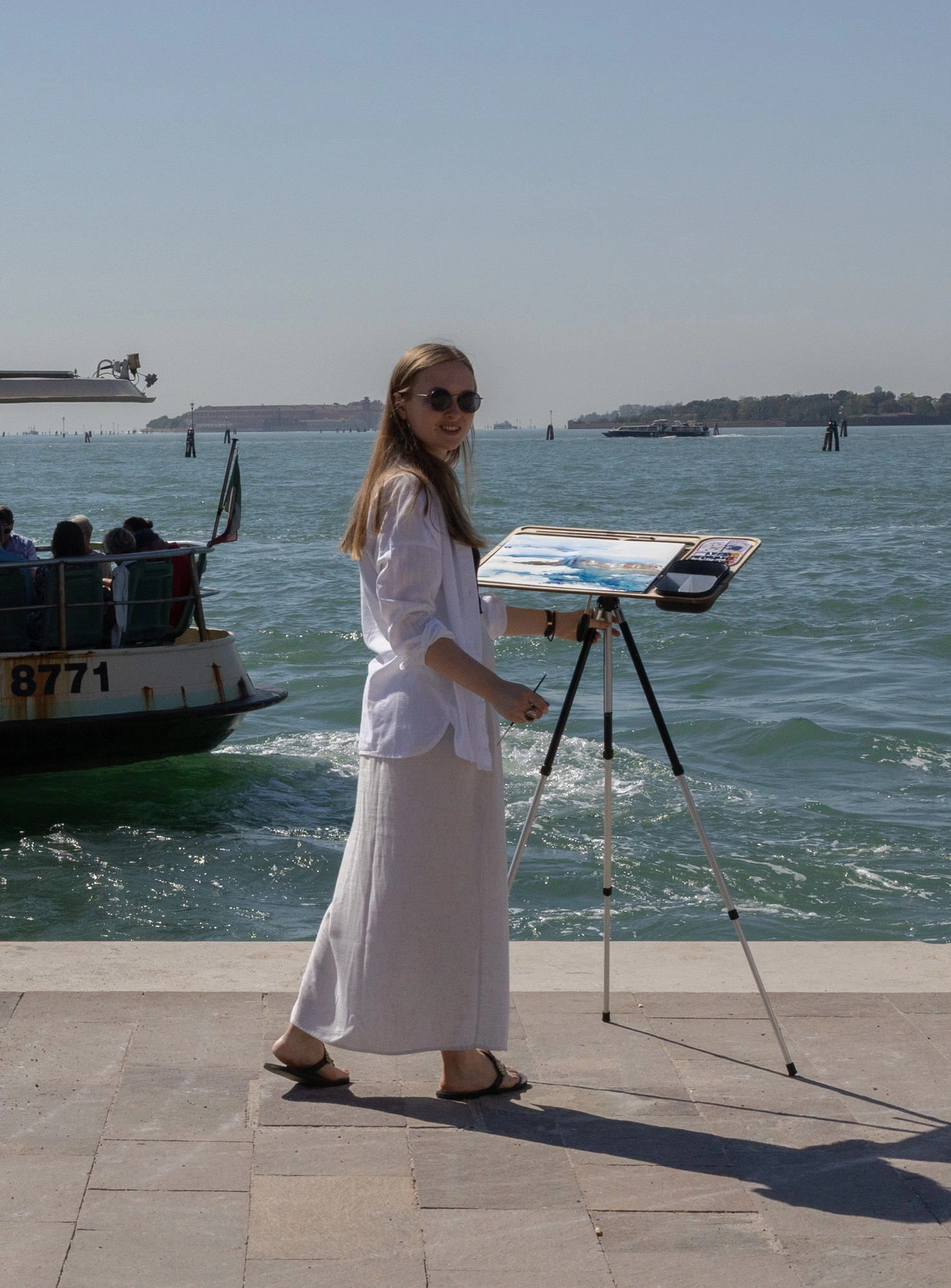 Image of a watercolor of and italian street