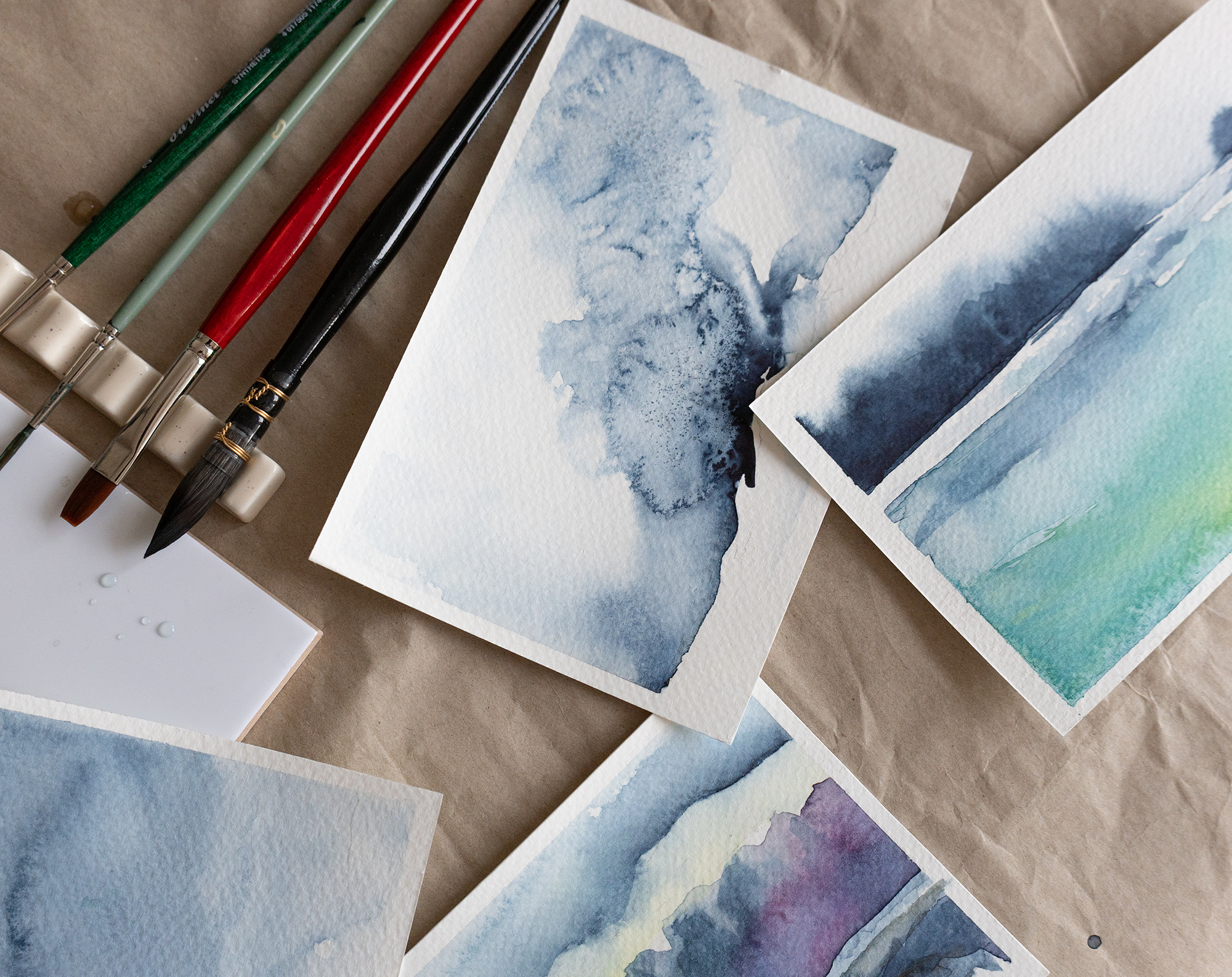 An image of a professional watercolor setup by making magic